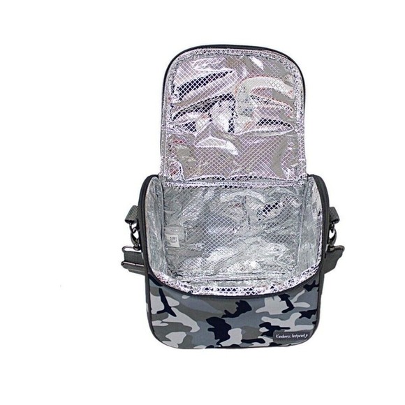 Kindness Footprint Camo Gray Lunch Bag Insulated Detachable Adjustable Strap - Picture 4 of 14